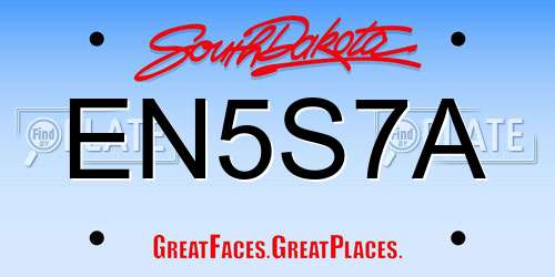 EN5S7A South Dakota License Plate
