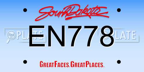 EN778 South Dakota License Plate