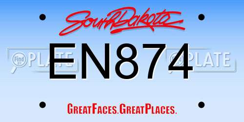 EN874 South Dakota License Plate