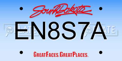 EN8S7A South Dakota License Plate