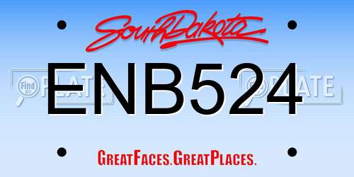 ENB524 South Dakota License Plate