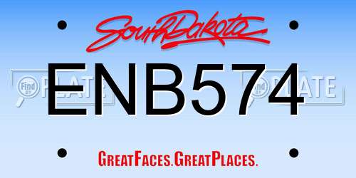 ENB574 South Dakota License Plate