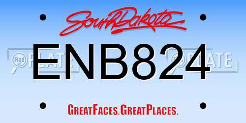ENB824 South Dakota License Plate