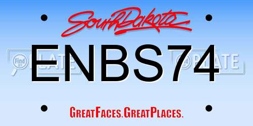 ENBS74 South Dakota License Plate