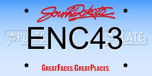 ENC43 South Dakota License Plate