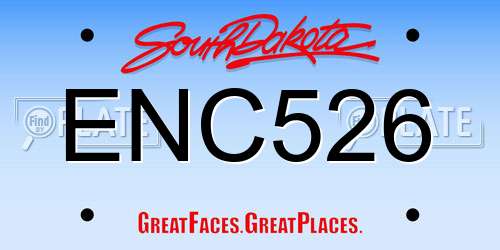 ENC526 South Dakota License Plate