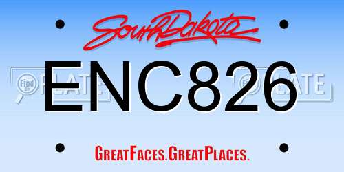 ENC826 South Dakota License Plate
