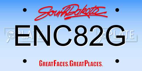 ENC82G South Dakota License Plate