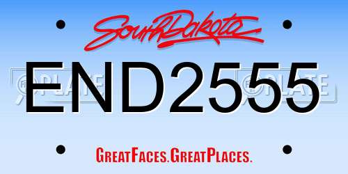 END2555 South Dakota License Plate