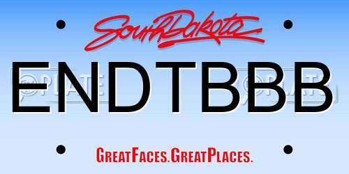 ENDTBBB South Dakota License Plate