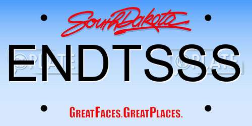 ENDTSSS South Dakota License Plate