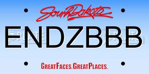 ENDZBBB South Dakota License Plate