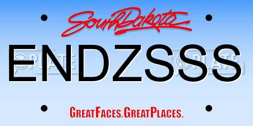 ENDZSSS South Dakota License Plate