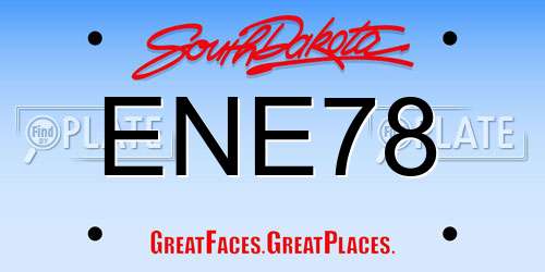ENE78 South Dakota License Plate