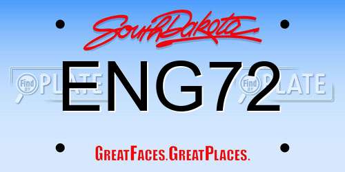 ENG72 South Dakota License Plate