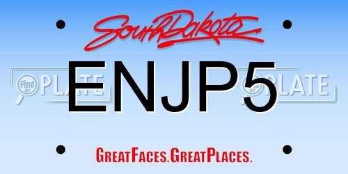 ENJP5 South Dakota License Plate