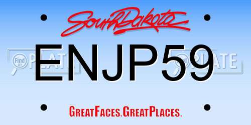 ENJP59 South Dakota License Plate