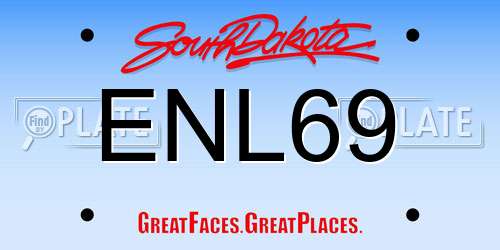 ENL69 South Dakota License Plate