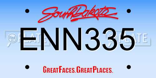 ENN335 South Dakota License Plate