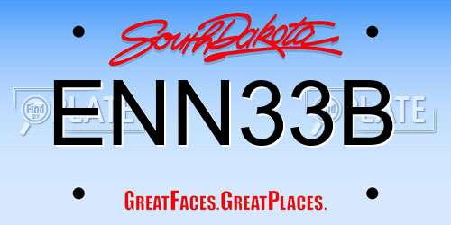 ENN33B South Dakota License Plate