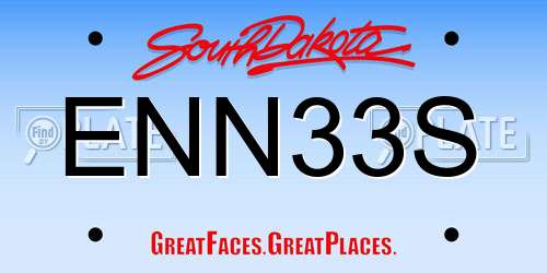 ENN33S South Dakota License Plate