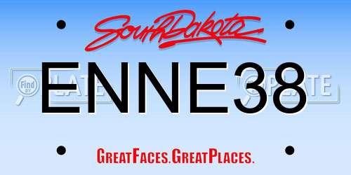 ENNE38 South Dakota License Plate
