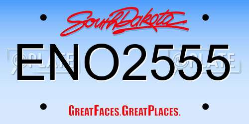 ENO2555 South Dakota License Plate