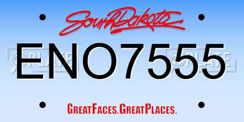 ENO7555 South Dakota License Plate