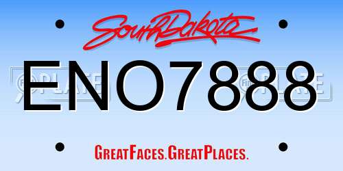 ENO7888 South Dakota License Plate