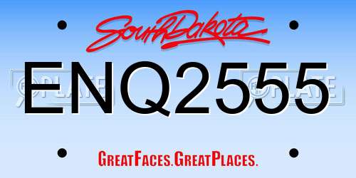 ENQ2555 South Dakota License Plate