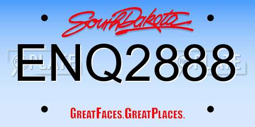 ENQ2888 South Dakota License Plate
