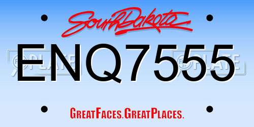 ENQ7555 South Dakota License Plate