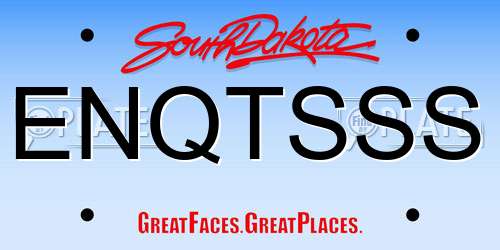 ENQTSSS South Dakota License Plate
