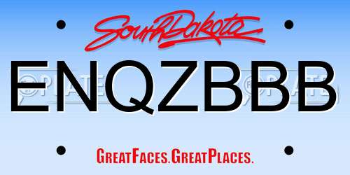 ENQZBBB South Dakota License Plate