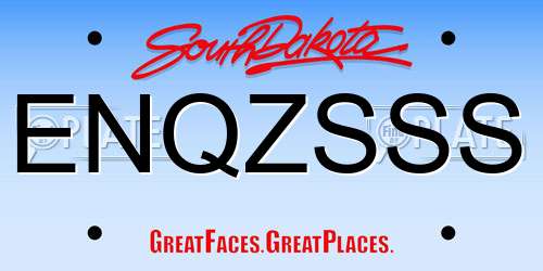 ENQZSSS South Dakota License Plate