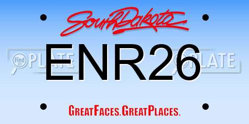 ENR26 South Dakota License Plate