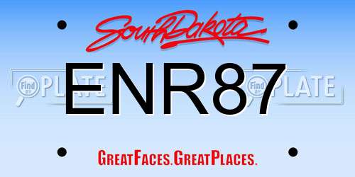 ENR87 South Dakota License Plate