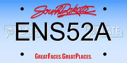 ENS52A South Dakota License Plate