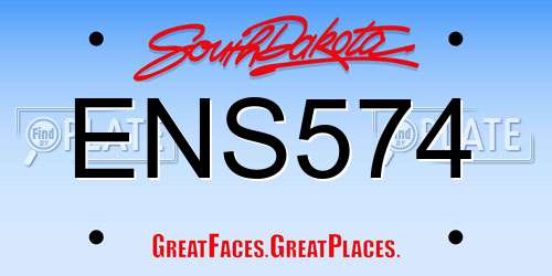 ENS574 South Dakota License Plate