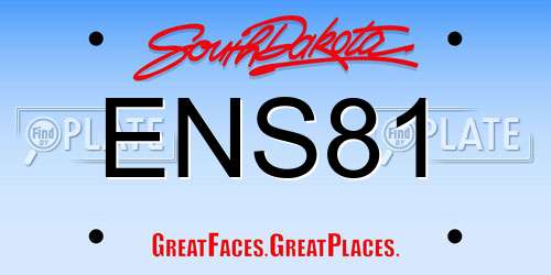 ENS81 South Dakota License Plate