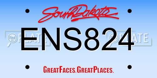 ENS824 South Dakota License Plate