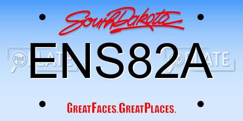 ENS82A South Dakota License Plate