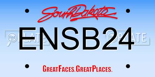 ENSB24 South Dakota License Plate
