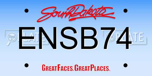 ENSB74 South Dakota License Plate