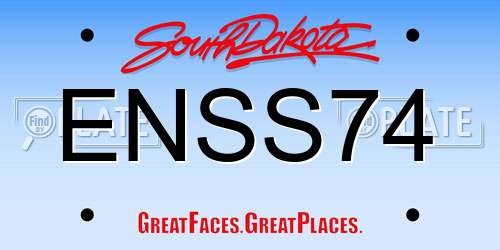 ENSS74 South Dakota License Plate