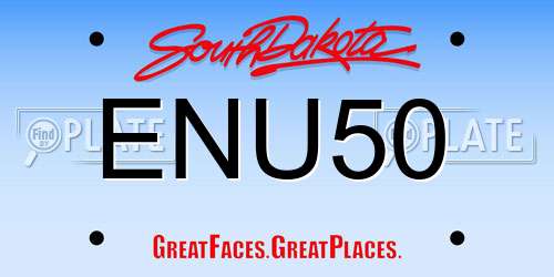 ENU50 South Dakota License Plate