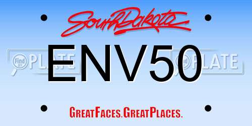 ENV50 South Dakota License Plate