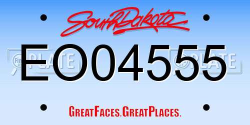 EO04555 South Dakota License Plate
