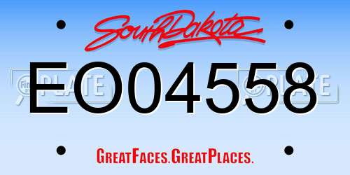 EO04558 South Dakota License Plate