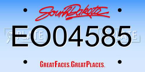 EO04585 South Dakota License Plate